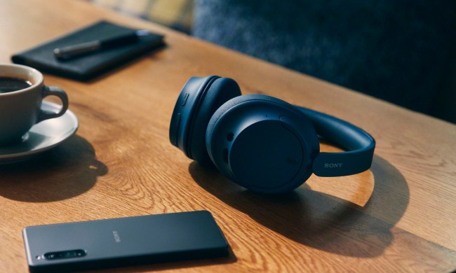 The Sony WHCH720N noise-canceling headphones on a desk.